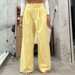 Forever 21 Yellow Wide Leg Trouser  Pants